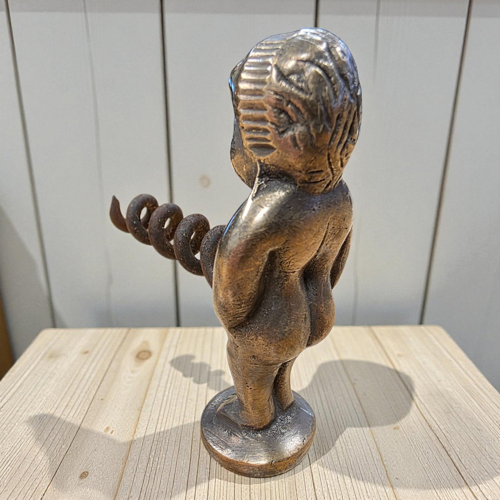 Naughty Boy Solid Brass Corkscrew With Antique Finish (2.25" x 3") - Jones Peak