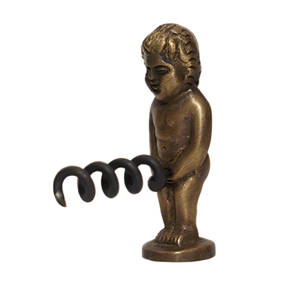 Naughty Boy Solid Brass Corkscrew With Antique Finish (2.25" x 3")