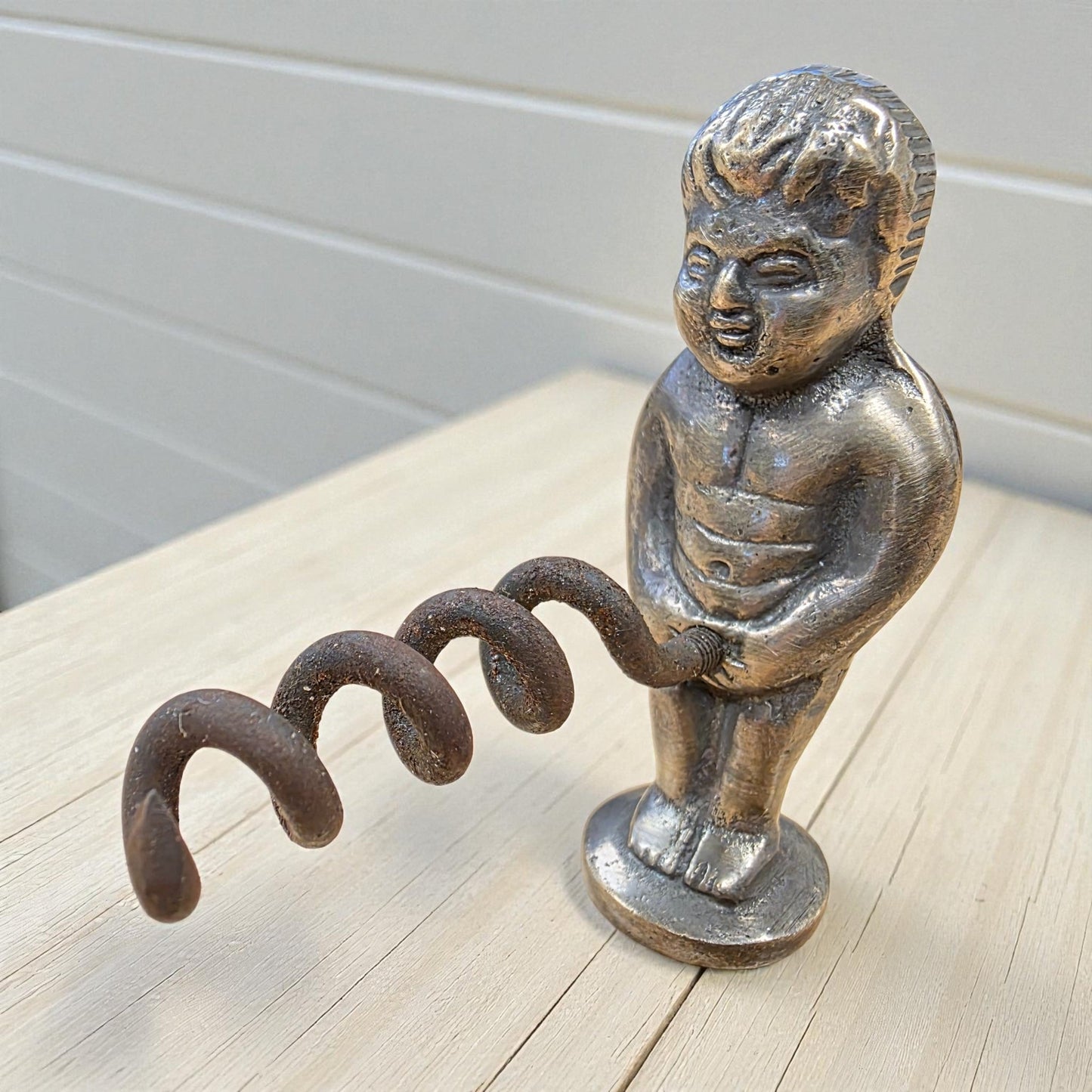 Naughty Boy Solid Brass Corkscrew With Antique Finish (2.25" x 3") - Jones Peak