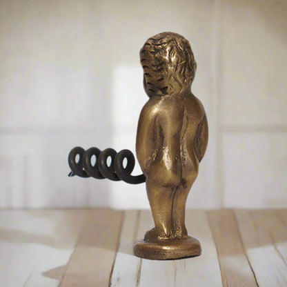 Naughty Boy Solid Brass Corkscrew With Antique Finish (2.25" x 3") - Jones Peak