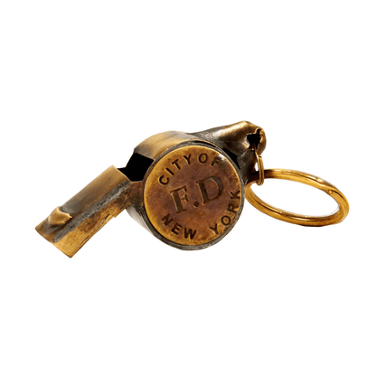 New York 1920's Fire Department Solid Brass Star Whistle (2" x 0.75") - Jones Peak