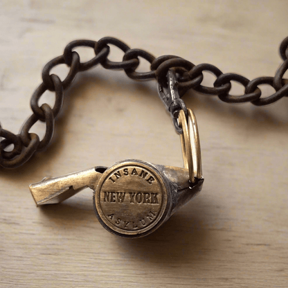 New York Insane Asylum Cast Iron Guard Key And Whistle (20" Long) - Jones Peak