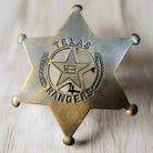 Texas Rangers Solid Brass Badge With Soldered Pin & Antique Finish (3" x 2.25") - Jones Peak
