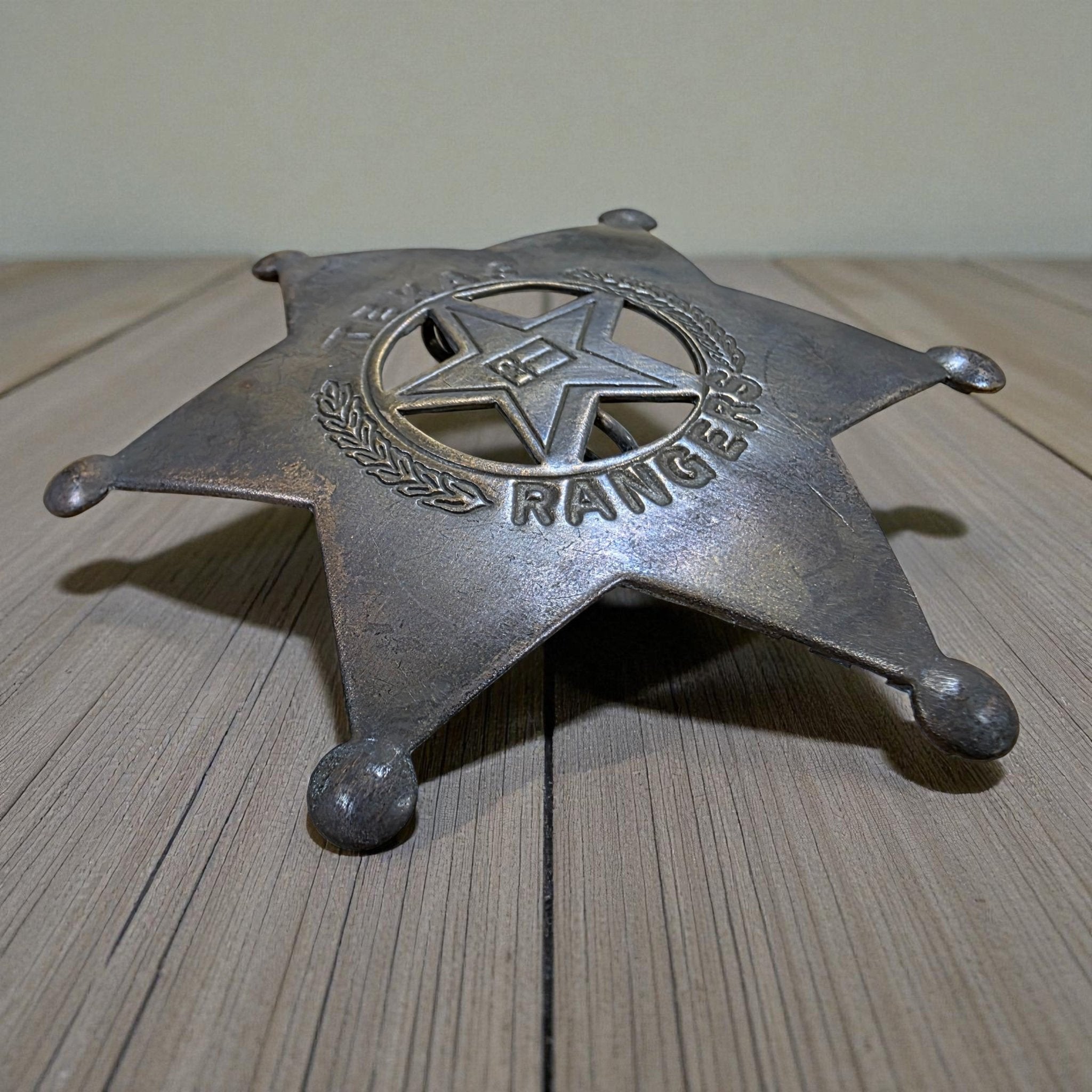 Texas Rangers Solid Brass Badge With Soldered Pin & Antique Finish (3" x 2.25") - Jones Peak