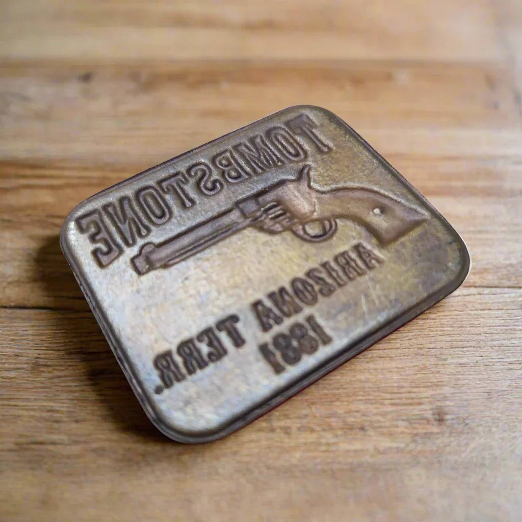 Tombstone Arizona Territory 1881 Gun Butt Tag (2" x 1.75") - Jones Peak