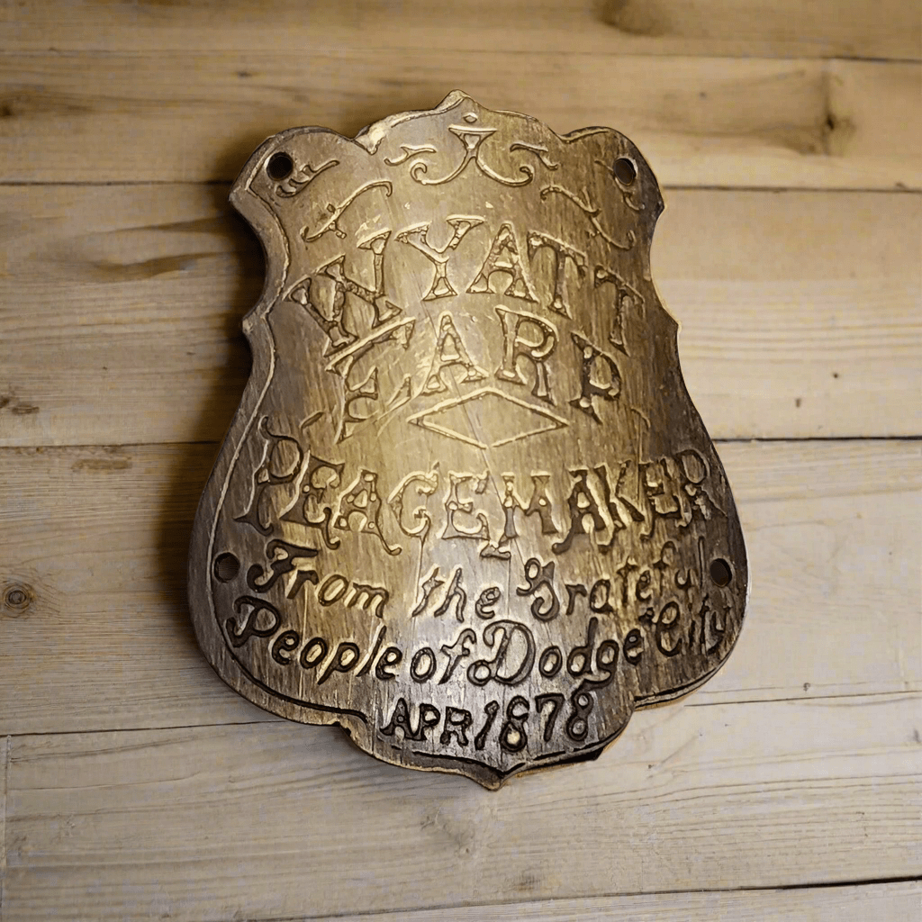 Wyatt Earp Peacemaker Dodge City 1878 Gun Butt Tag (2" x 1.75") - Jones Peak