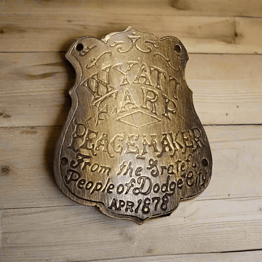 Wyatt Earp Peacemaker Dodge City 1878 Gun Butt Tag (2" x 1.75") - Jones Peak