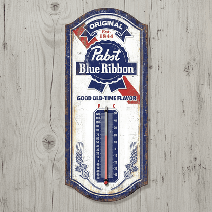 Pabst Blue Ribbon Good Old - Time Flavor Thermometer (17.5" x 7.5") - Jones Peak