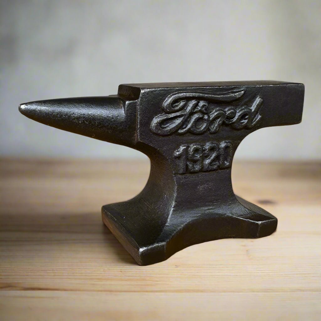 Ford 1920 Cast Iron Anvil Paperweight With Raised Lettering & Antique Finish (4.5" x 3") - Jones Peak