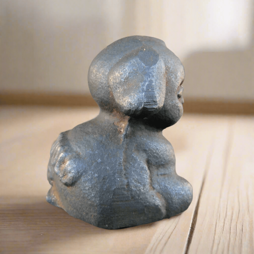 Griswold Pup Paperweight Cast Iron With Raised Letters & Antique Finish (1.5" Tall) - Jones Peak