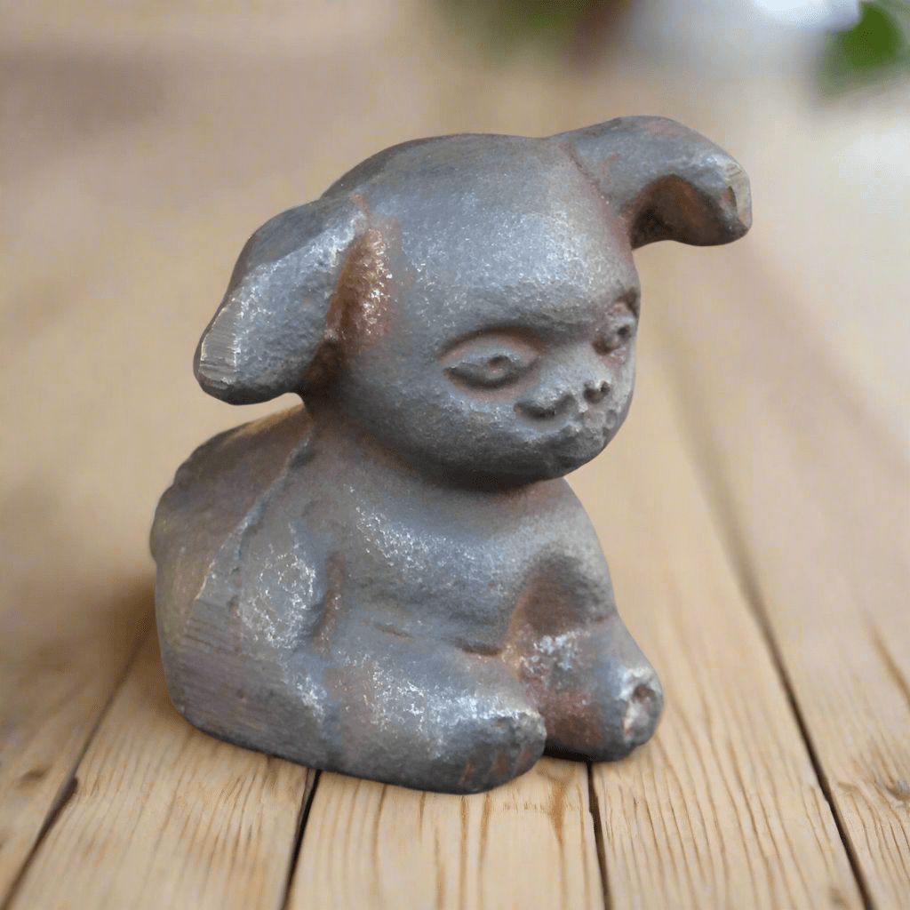 Griswold Pup Paperweight Cast Iron With Raised Letters & Antique Finish (1.5" Tall) - Jones Peak