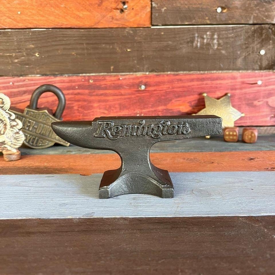 Remington Cast Iron Anvil Paperweight With Painted Antique Finish (5.5" x 2.5" x 1") - Jones Peak