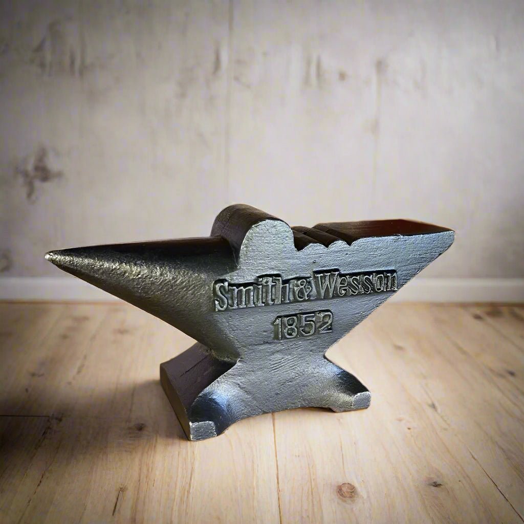 Smith & Wesson 1852 Cast Iron Anvil Paperweight With Maker's Mark (6" x 3" x 2") - Jones Peak