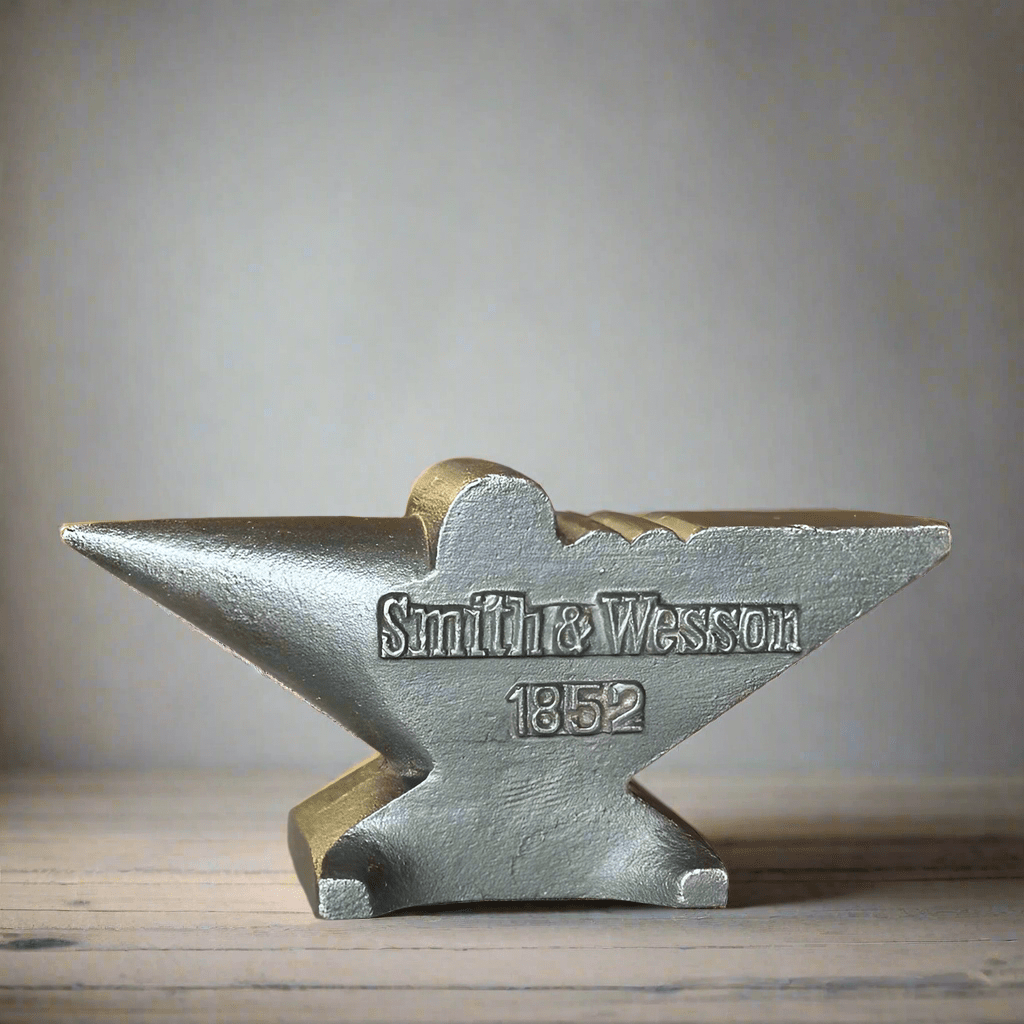 Smith & Wesson 1852 Cast Iron Anvil Paperweight With Maker's Mark (6" x 3" x 2") - Jones Peak