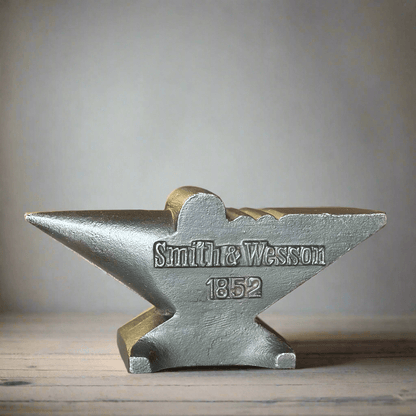 Smith & Wesson 1852 Cast Iron Anvil Paperweight With Maker's Mark (6" x 3" x 2") - Jones Peak