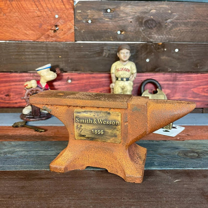 Smith & Wesson 1856 Cast Iron Anvil Paperweight With Antique Finish (8" x 3.5" x 2") - Jones Peak
