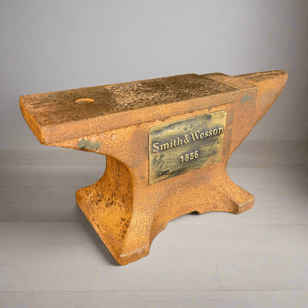 Smith & Wesson 1856 Cast Iron Anvil Paperweight With Antique Finish (8" x 3.5" x 2") - Jones Peak