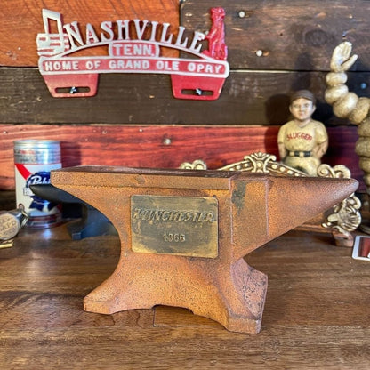 Winchester 1866 Cast Iron Anvil Paperweight With Makers Mark & Antique Finish (8" x 3.5" x 2") - Jones Peak