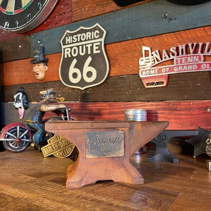 Winchester 1866 Cast Iron Anvil Paperweight With Makers Mark & Antique Finish (8" x 3.5" x 2") - Jones Peak