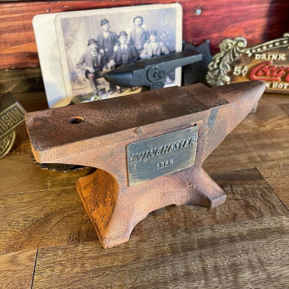 Winchester 1866 Cast Iron Anvil Paperweight With Makers Mark & Antique Finish (8" x 3.5" x 2") - Jones Peak