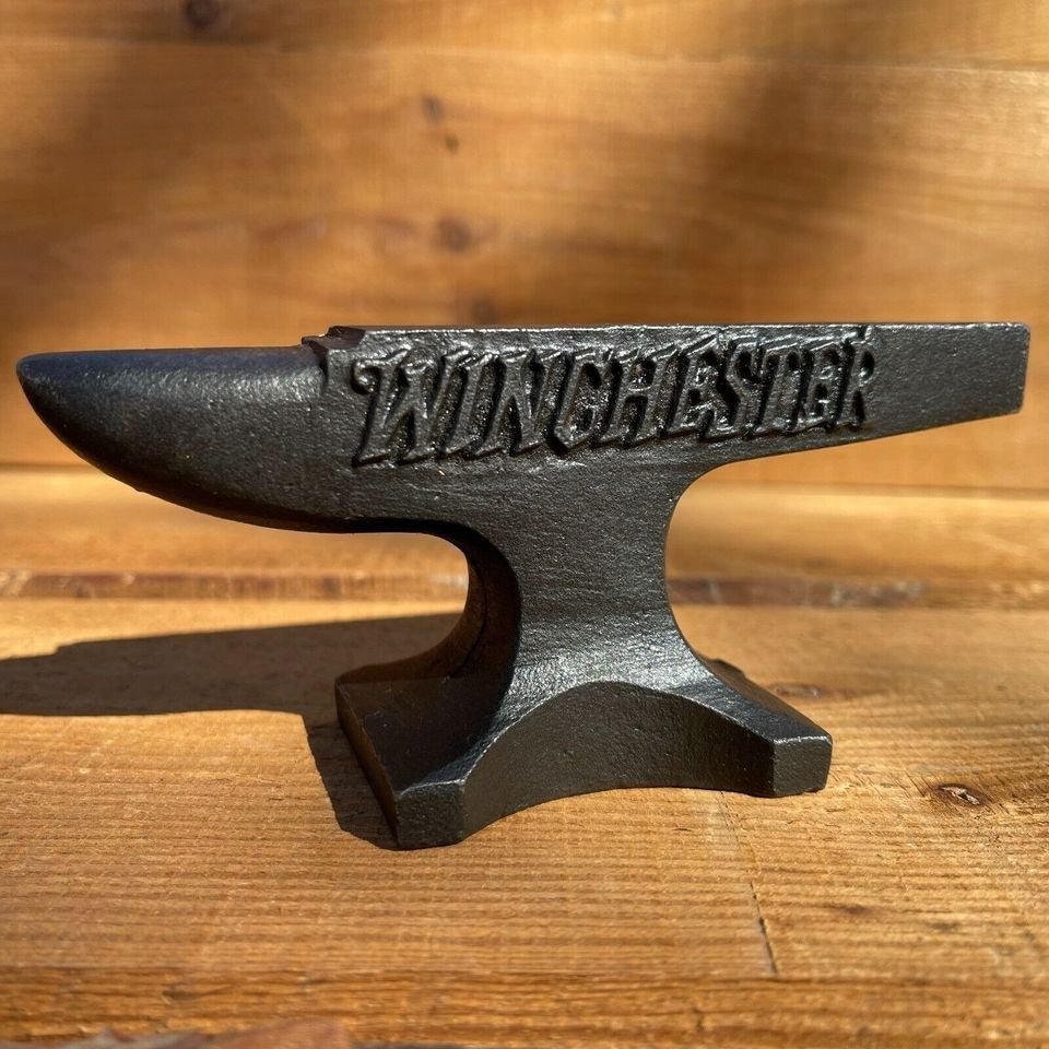 Winchester Repeating Arms 1929 Cast Iron Anvil Paperweight With Antique Finish (4.5" x 2.75" x 2") - Jones Peak