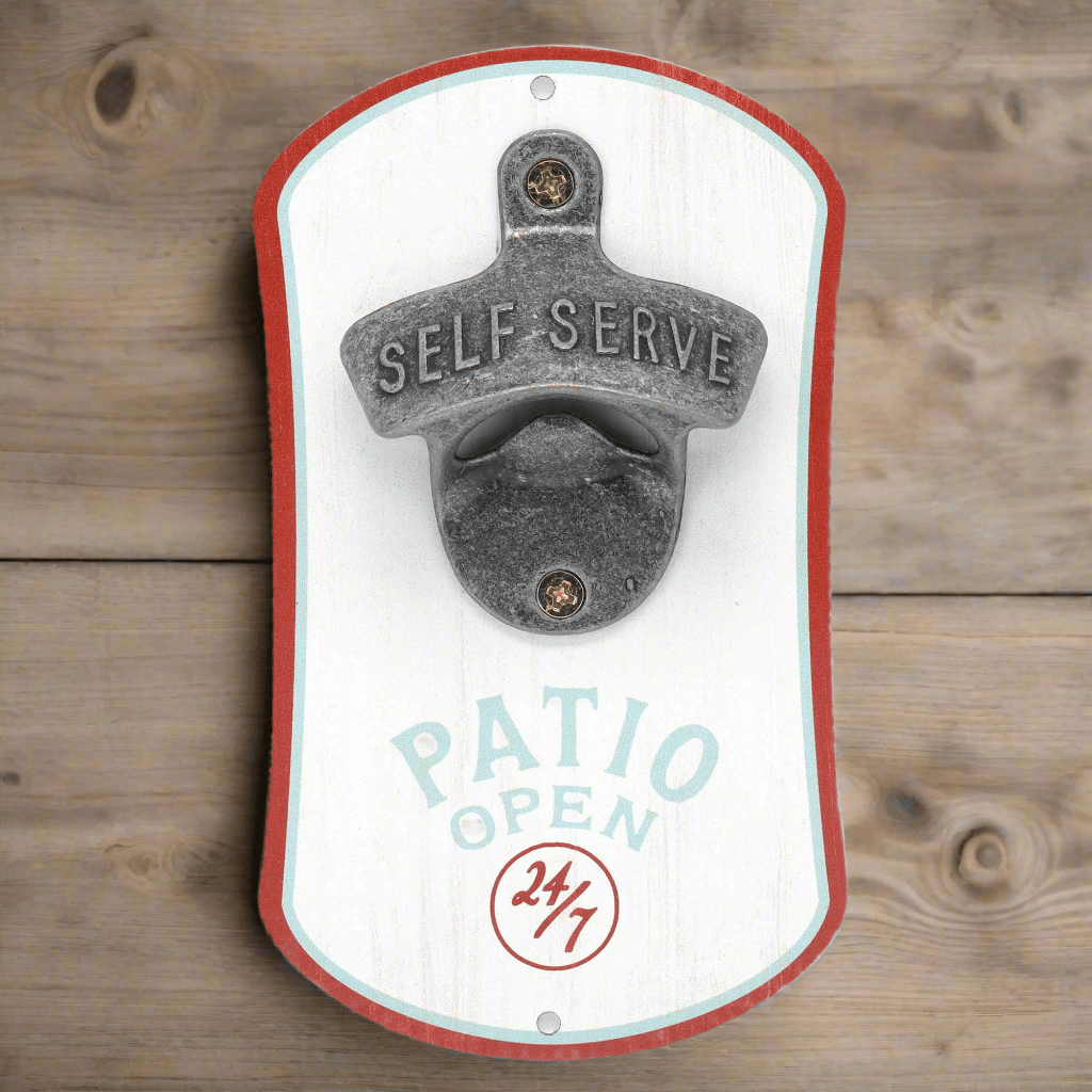 Patio Open 24/7 Wall Bottle Opener (3.5" x 6") - Jones Peak