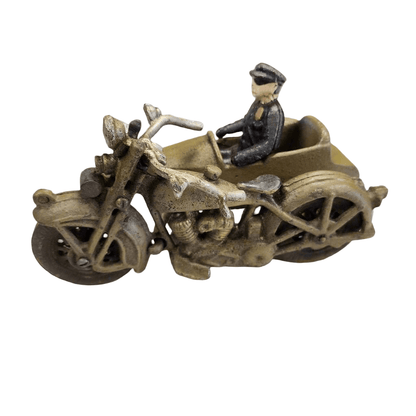 Police Motorcycle Side Car Cast Iron with Movable Wheels & Painted Antique Finish (8" x 5") - Jones Peak