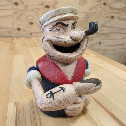 Popeye Cast Iron Mechanical Coin Bank With Painted Antique Finish (6" x 5") - Jones Peak