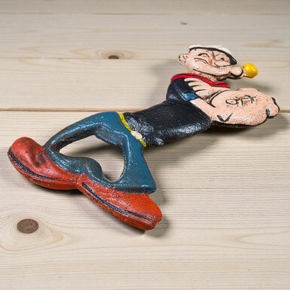 Popeye Sailor Man Cast Iron Bottle Opener With Painted Finish (5" x 3") - Jones Peak