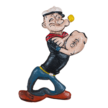 Popeye Sailor Man Cast Iron Bottle Opener With Painted Finish (5" x 3") - Jones Peak
