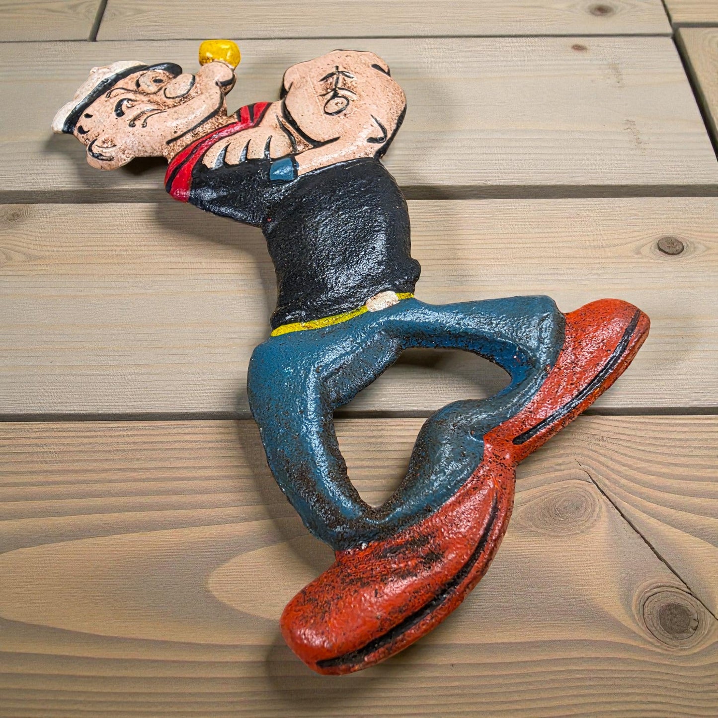 Popeye Sailor Man Cast Iron Bottle Opener With Painted Finish (5" x 3") - Jones Peak