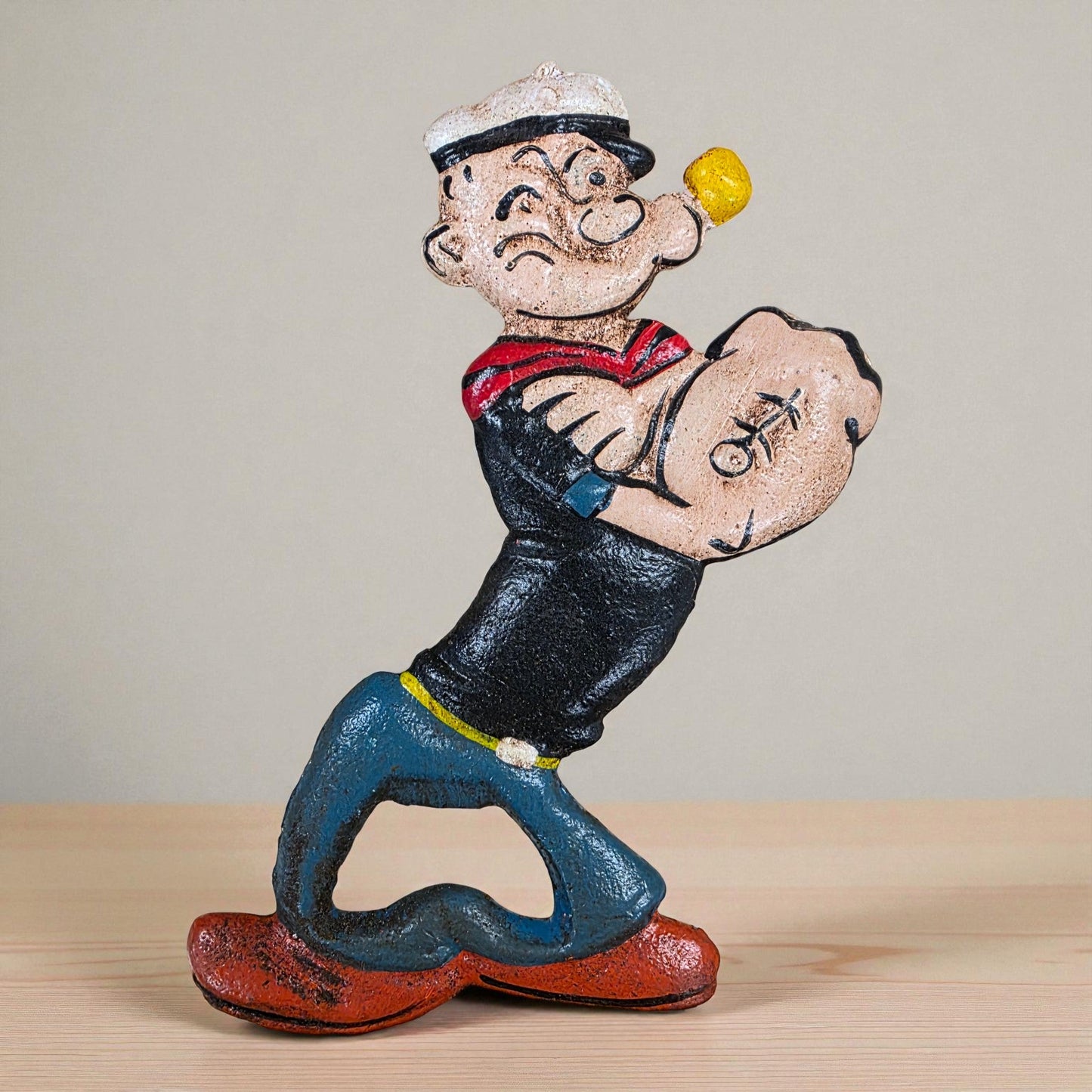 Popeye Sailor Man Cast Iron Bottle Opener With Painted Finish (5" x 3") - Jones Peak