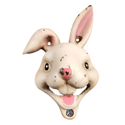 Rabbit Cast Iron Wall Mounted Bottle Opener With Painted Antique Finish (5.5" x 3") - Jones Peak