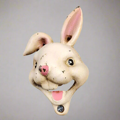 Rabbit Cast Iron Wall Mounted Bottle Opener With Painted Antique Finish (5.5" x 3") - Jones Peak