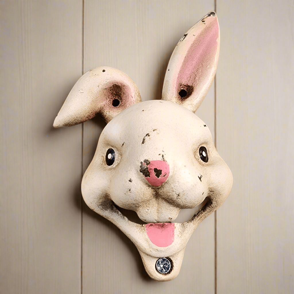 Rabbit Cast Iron Wall Mounted Bottle Opener With Painted Antique Finish (5.5" x 3") - Jones Peak
