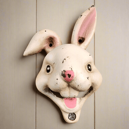 Rabbit Cast Iron Wall Mounted Bottle Opener With Painted Antique Finish (5.5" x 3") - Jones Peak