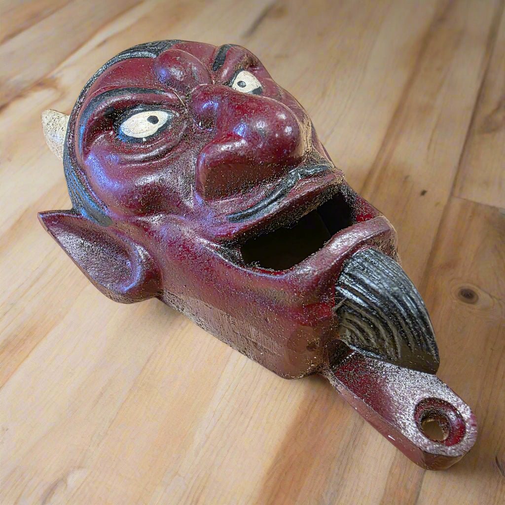 Red Horned Devil Wall Mounted Cast Iron Bottle Opener With Painted Antique Finish (3" x 5") - Jones Peak