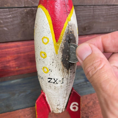 Rocket To The Moon Cast Iron Coin Bank With Painted Antique Finish (9" x 3") - Jones Peak
