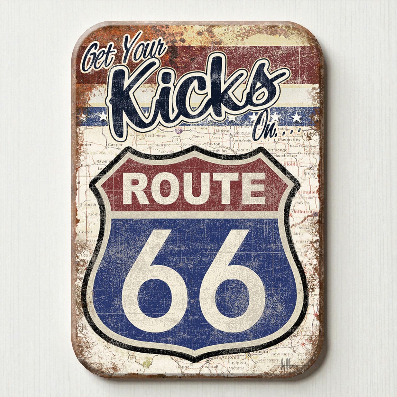 Route 66 Get Your Kicks Magnet (2.5" x 3.5") - Jones Peak