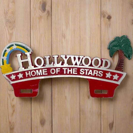 Hollywood Home of the Stars Car License Plate FOB Topper (11.5" x 5.5")