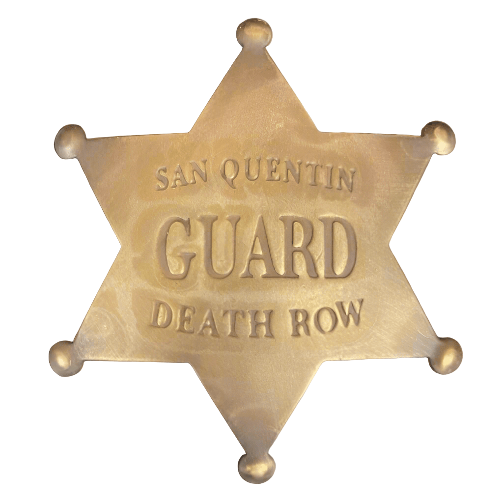 San Quentin Guard Death Row Solid Brass Badge With Antique Finish (3" x 2.25") - Jones Peak