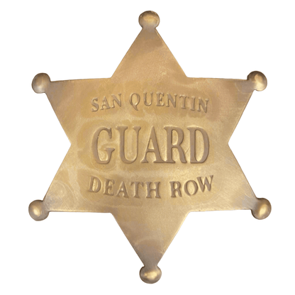 San Quentin Guard Death Row Solid Brass Badge With Antique Finish (3" x 2.25") - Jones Peak