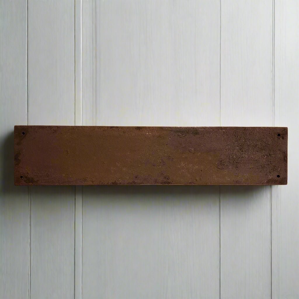 Shell 1946 Cast Iron Embossed Plaque With Painted Antique Finish (13.25" x 3") - Jones Peak