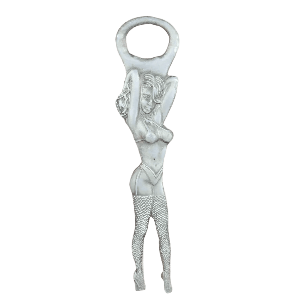 Showgirl Bottle Opener Aluminum With Raised Detail & Antique Finish (8" Tall) - Jones Peak