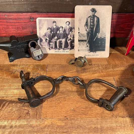 Sing Sing Prison Cast Iron Adjustable Handcuffs With Antique Finish (12.5" Long) - Jones Peak