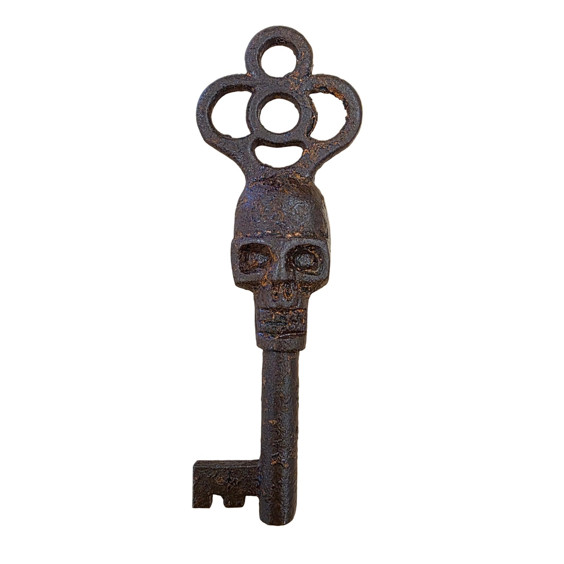 Skull Cast Iron Key With Skull Head & Antique Finish (5" Long) - Jones Peak