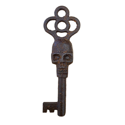 Skull Cast Iron Key With Skull Head & Antique Finish (5" Long) - Jones Peak