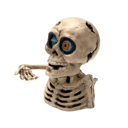 Skull One Eye Cast Iron Mechanical Coin Bank With Painted Antique Finish (6" x 5.5") - Jones Peak