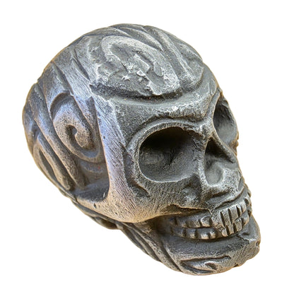 Skull Paperweight Aluminum With Raised Detail & Antique Finish (2" x 1.75") - Jones Peak