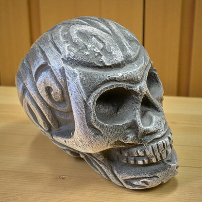 Skull Paperweight Aluminum With Raised Detail & Antique Finish (2" x 1.75") - Jones Peak